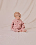 Quincy Mae Knit Heart Set - Bubblegum