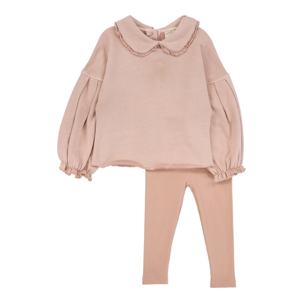 Analogie Dusty Pink Wash Girls Sweatshirt Set