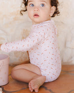 Rylee + Cru Daphne Rashguard Swimsuit - Cherries