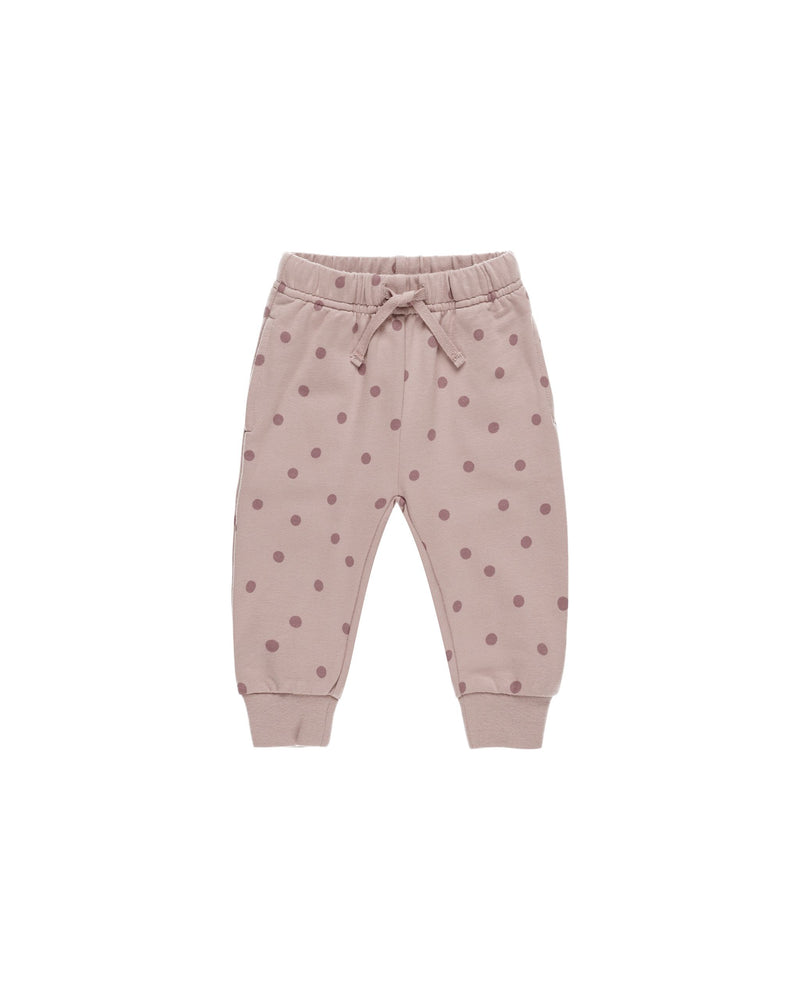 Quincy Mae Ruffle Sweat Set - Polka Dots