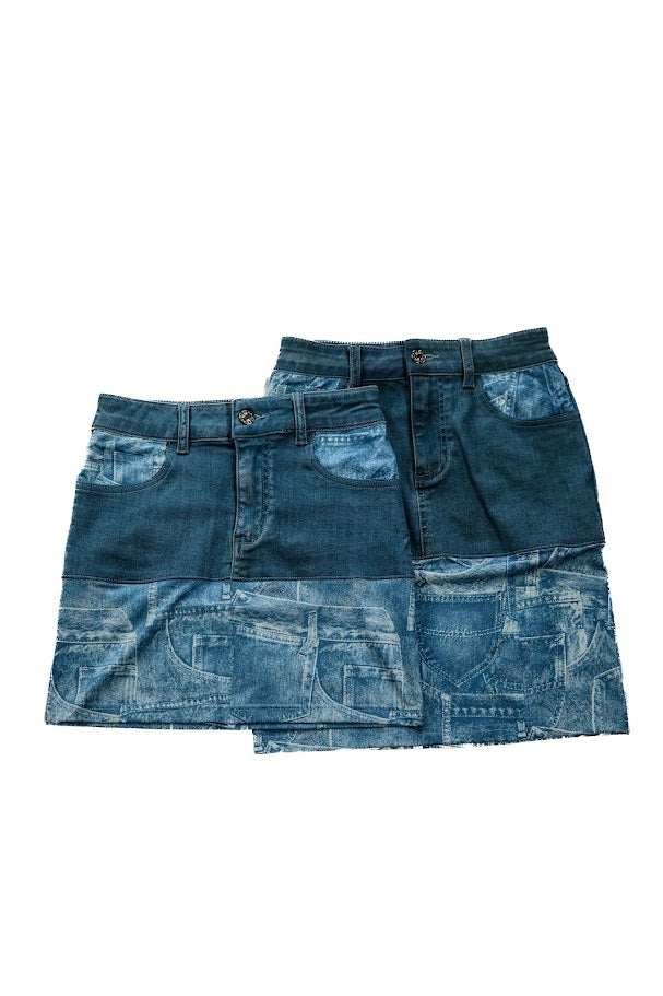 We The Kids Girls Swim Skirt Set - Blue Jean