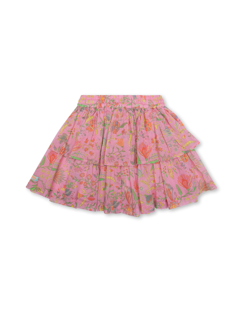Oilily Layered Flower Skirt - Prism Pink
