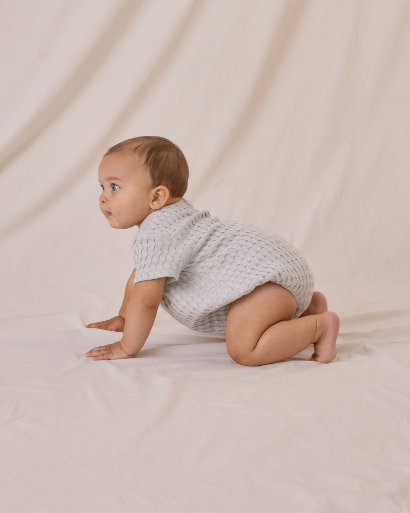 Quincy Mae Relaxed Bubble Romper - Sky