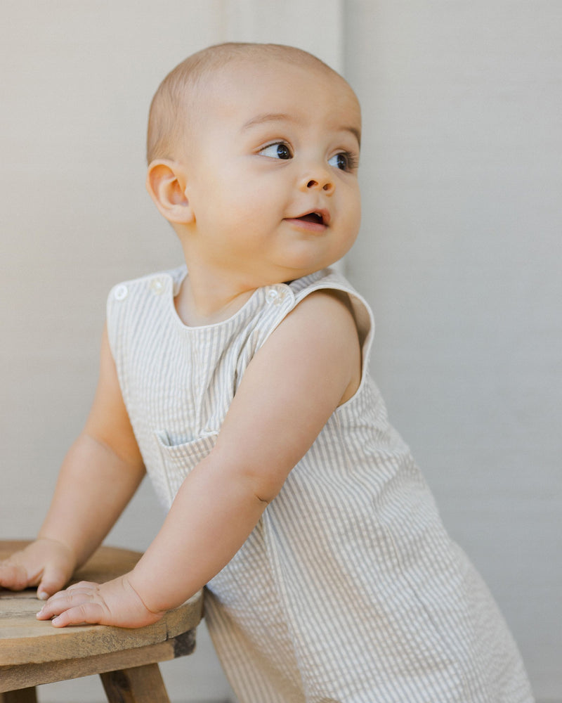Noralee Georgie Romper - Sage Stripe