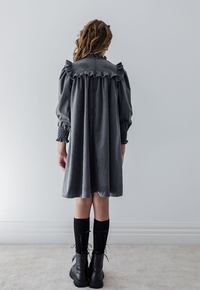 grey label dress Steph the Shirred Yoke Fabric: Luxe Satin