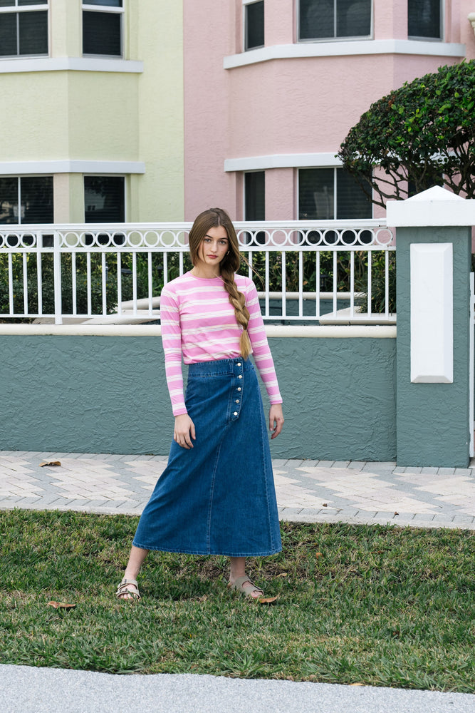 Froo Peony Denim Skirt