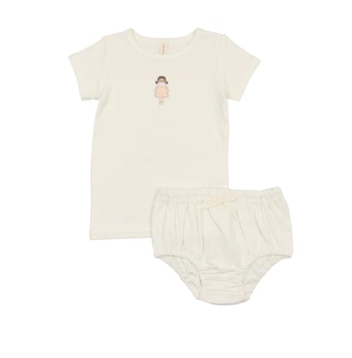 Lilette Embroidered Bloomer Set - White Doll