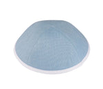 iKippah Light Blue Linen with White Rim