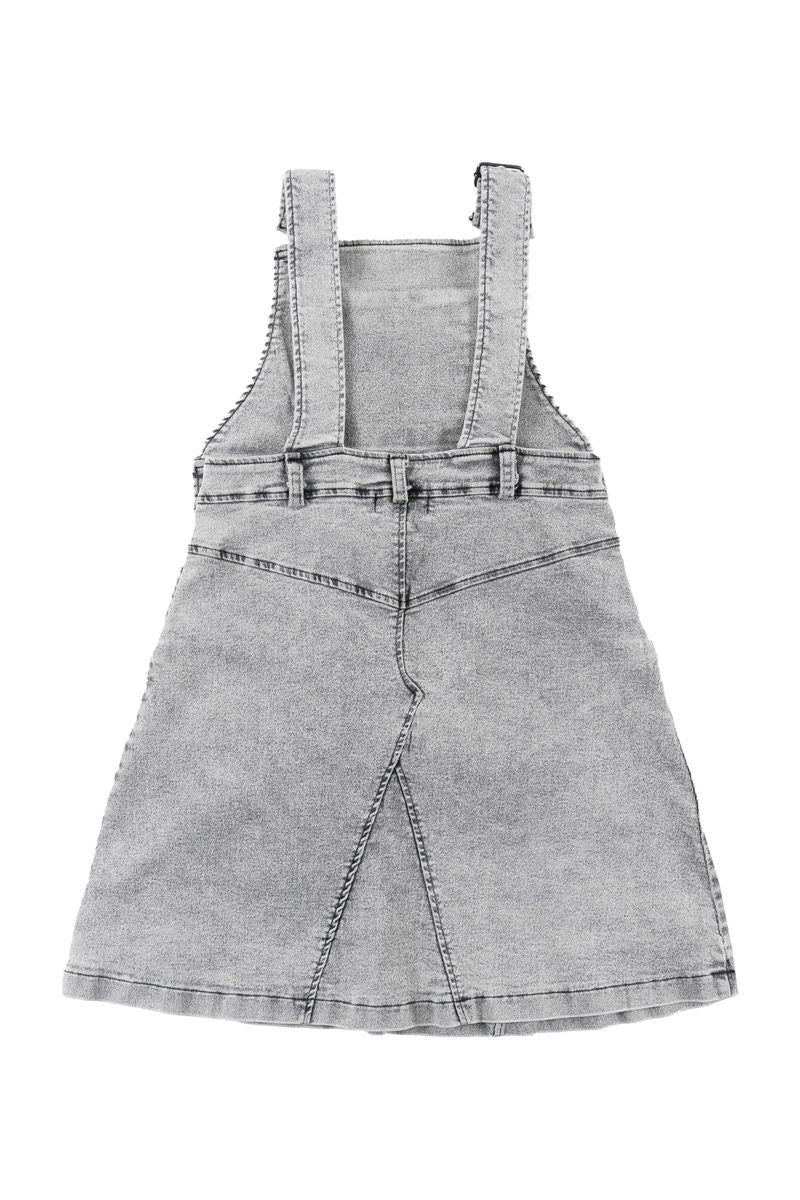 Loud Apparel Loyal Dungaree Dress - Light Grey Washed 3 Loud Apparel Loyal Dungaree Dress - Light Grey Washed 3