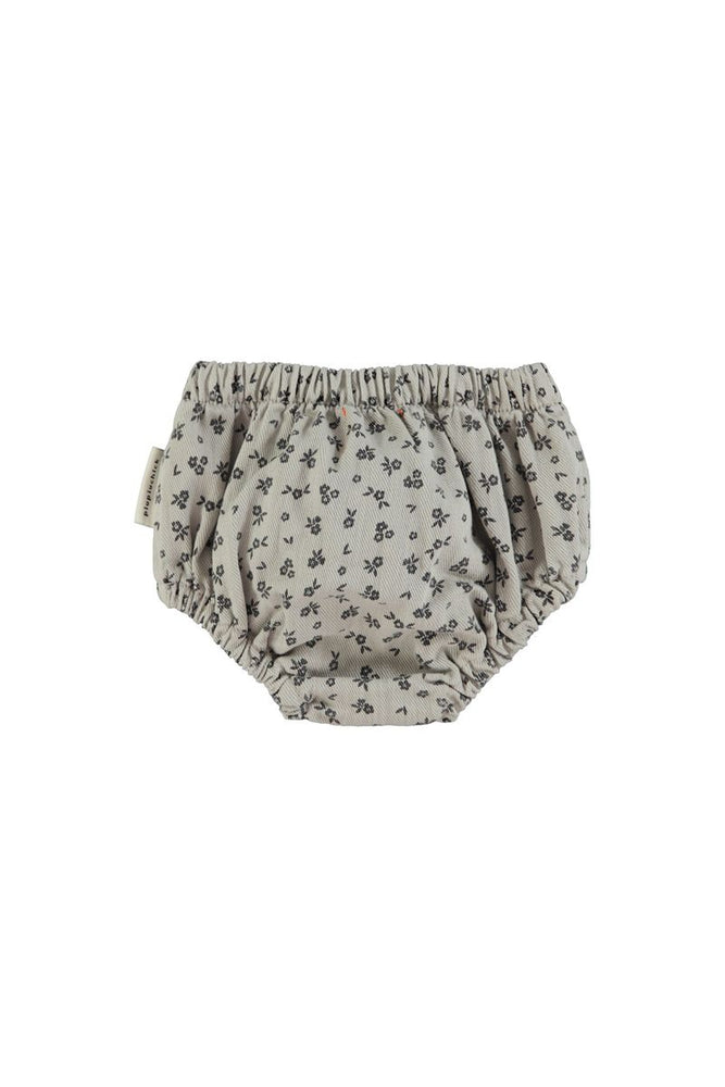 Piupiuchick Baby Bloomer - Light Grey with Black Flowers