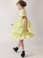 Loud Apparel Vera Tiered Layered Dress - Shadow Lime