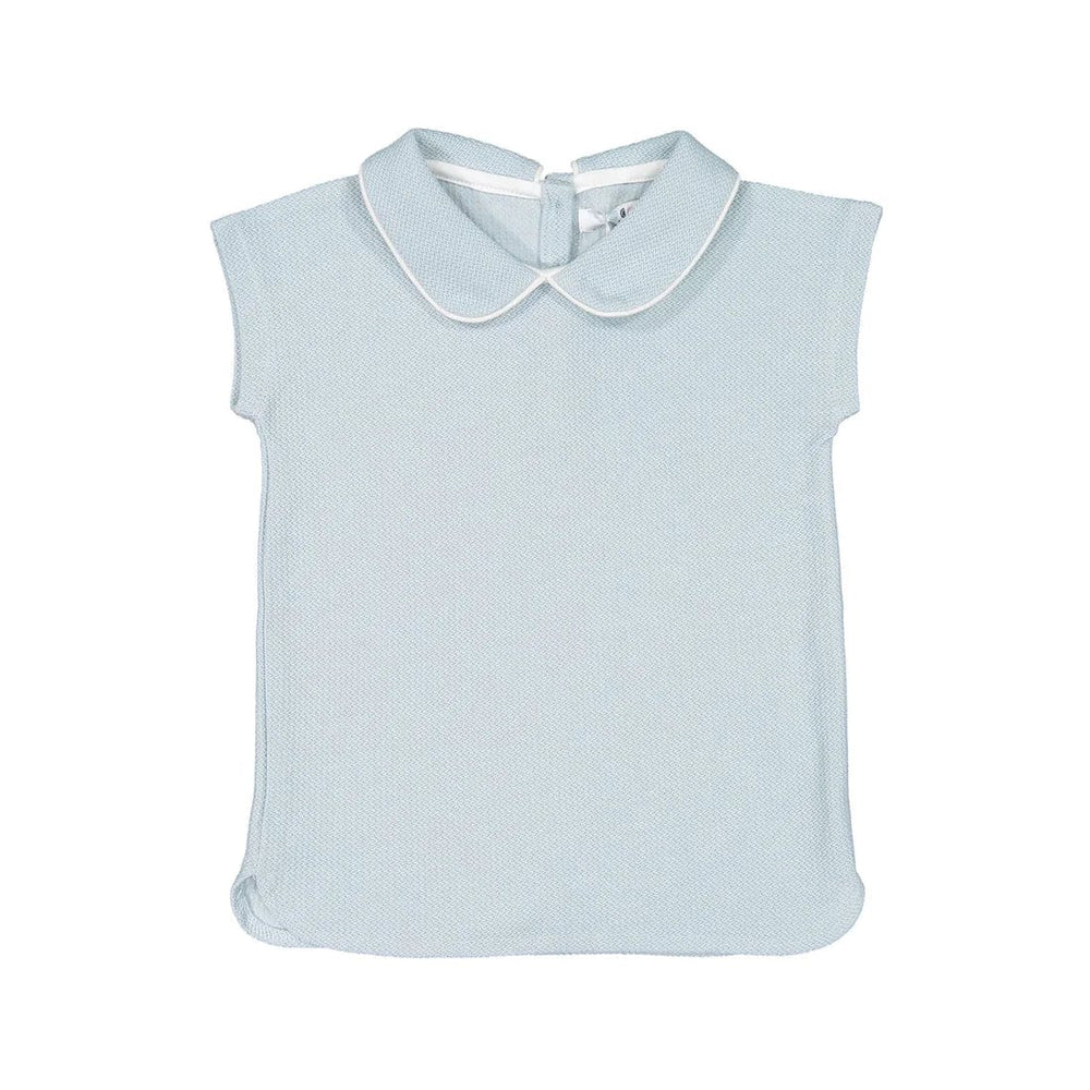 Coco Blanc Peter Pan Shirt - Pale Blue