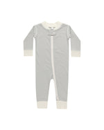 Quincy Mae Zip Sleeper Footie - Blue Micro Stripe