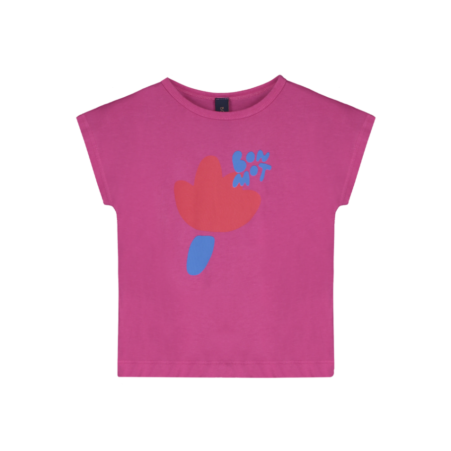 Bon Mot Flower T-shirt - Raspberry