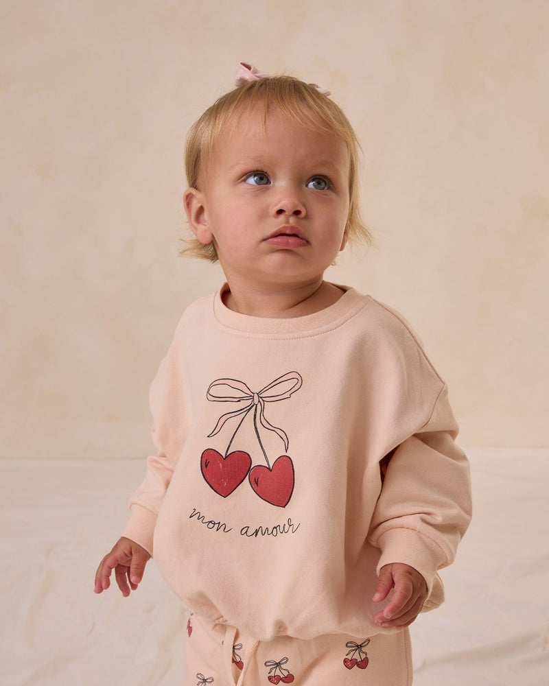 Quincy Mae Relaxed Fleece Sweat Set - Mon Amour