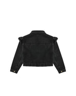 Rylee + Cru Ruffle Denim Jacket - Washed Black
