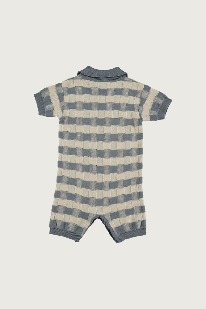 Coco au Lait Check Knit Romper