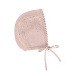 Lilette Dotted Knit Footie Bonnet Set - Pink
