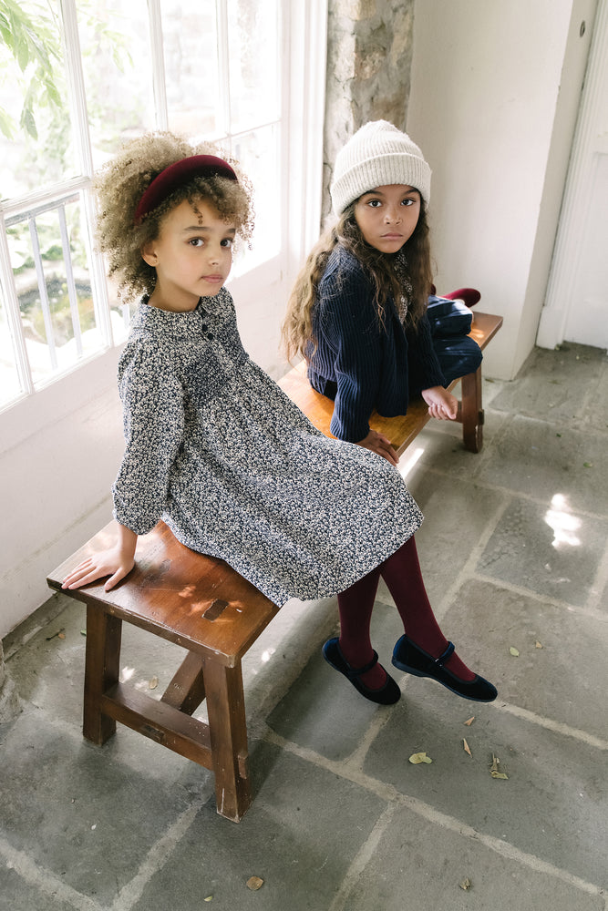 Analogie Daisy Floral Dress - Dusty Blue