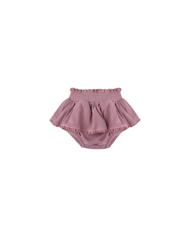 Quincy Mae Waffle Bodysuit Bloomer Set - Mulberry