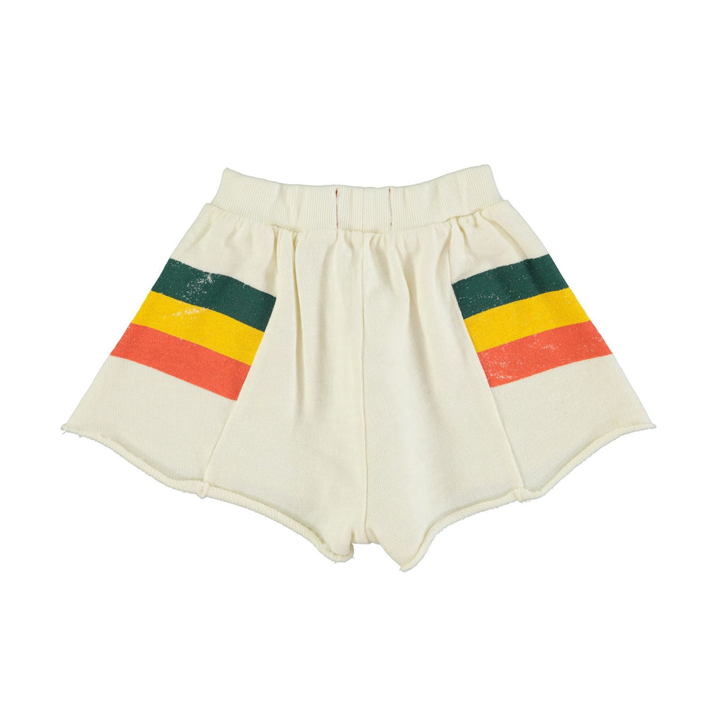 Piupiuchick Multicolor Stripe Shorts - Ecru