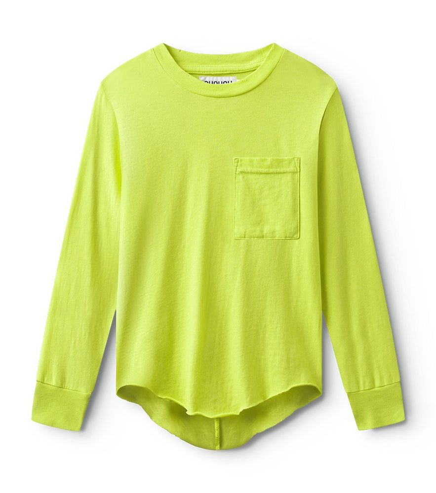 Nununu Long Sleeve Pocket Top - Hot Lime