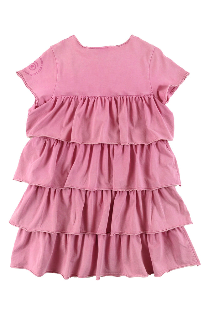 Loud Apparel Tiered Layer Dress - Azalea Marble Dye