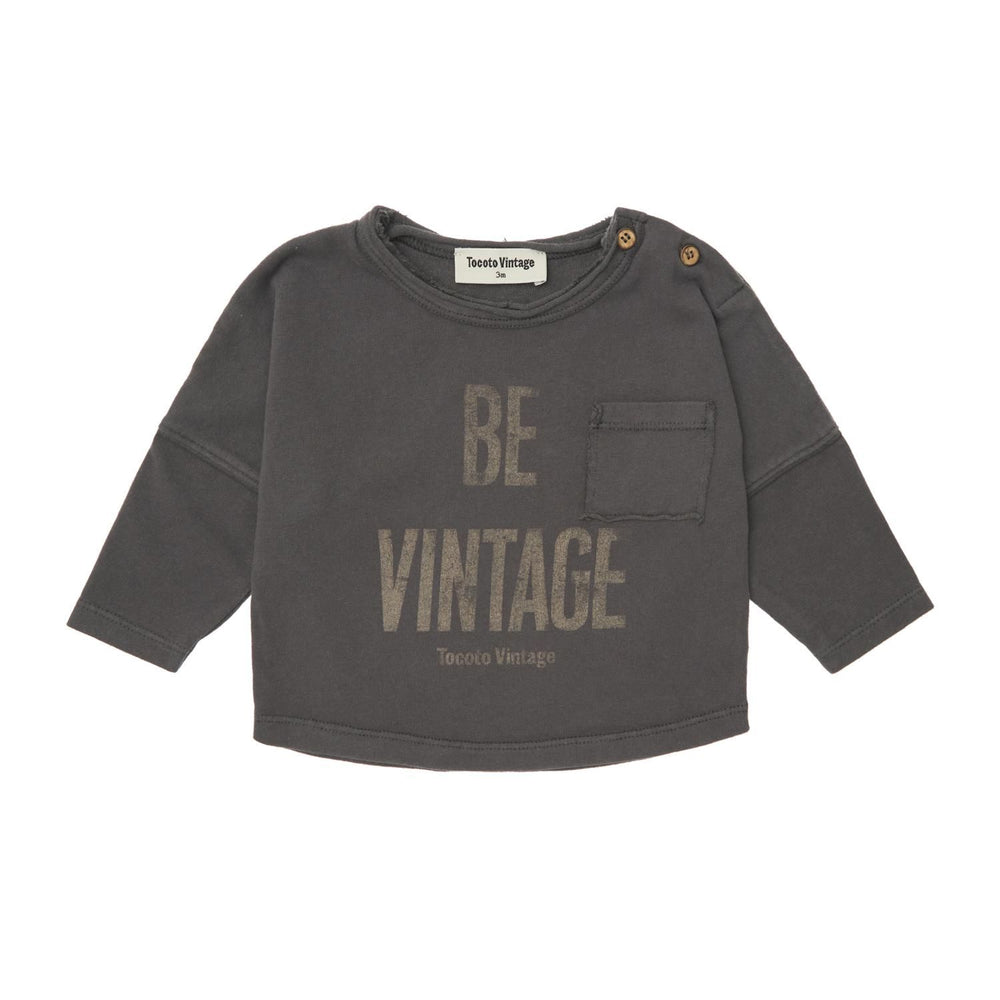 Tocoto Vintage Be Vintage Baby T-shirt - Dark Grey