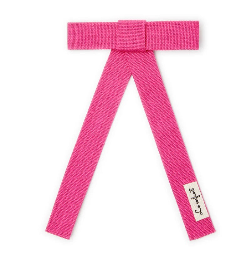 Le Enfant Large Canvas Bow - Hot Pink