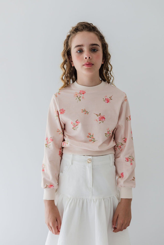 Steph the Label Lace Trim Denim Skirt - White