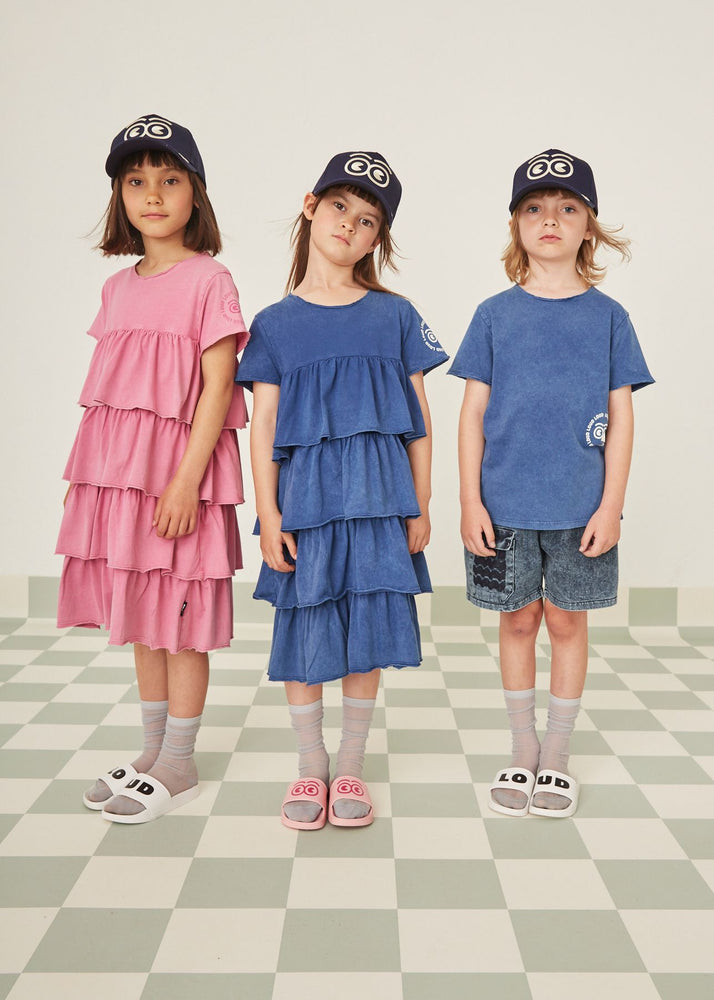 Loud Apparel Tiered Layer Dress - Azalea Marble Dye