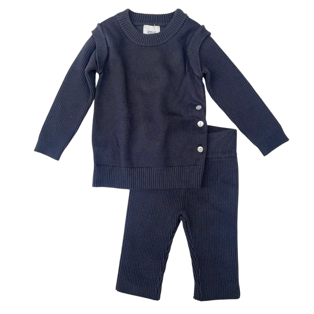 Kipp Knit Vest Toddler Set - Blue