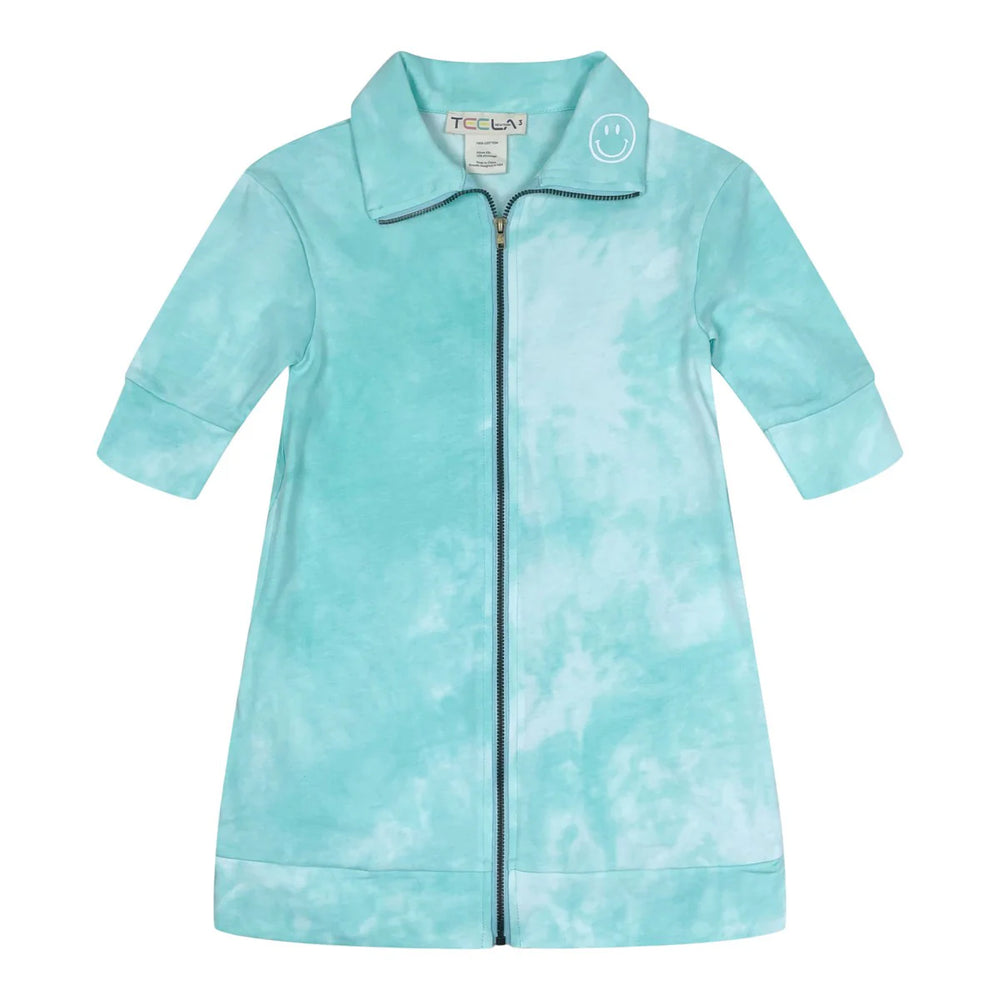 Teela Acid Wash Zip Dress - Mint