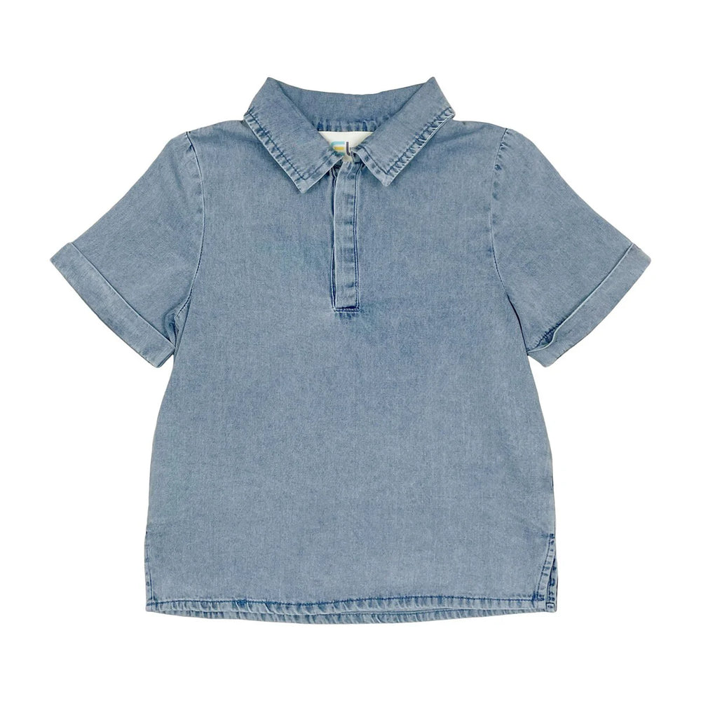 Teela Stonewash Denim Boys Polo