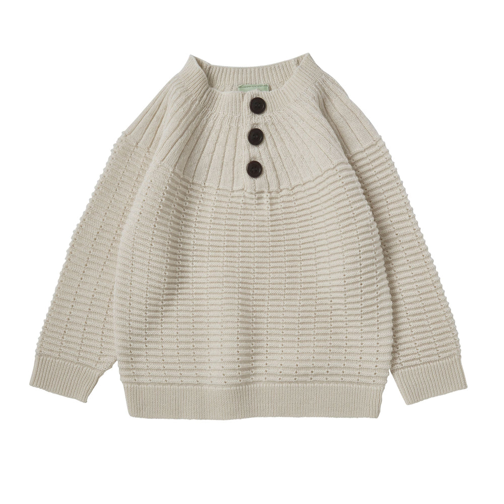 Fub Baby Knit Button Sweater - Ecru