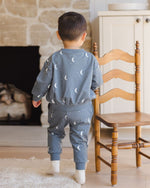 Quincy Mae Relaxed Fleece Sweatshirt Set - Silver Moons
