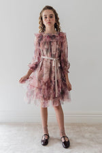 Petite Amalie Photo Rose Printed Tulle Dress
