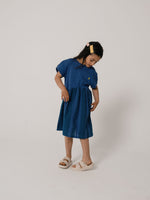 LMN3 Asymmetric Dress - Baja Blue Stripes