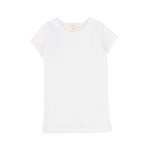 Lil Legs Ribbed Short Sleeve Tee - Pure White