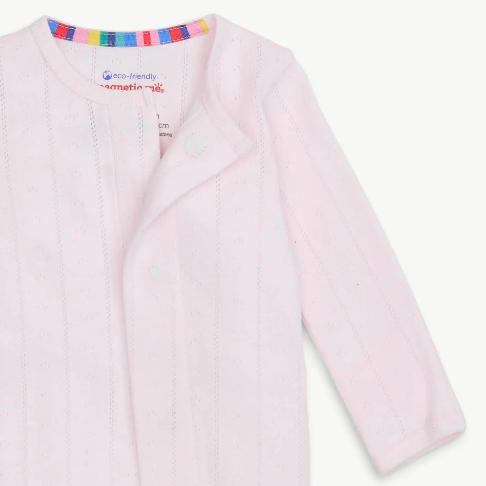 Magnetic Me Pointelle Footie - Love Lines Pink