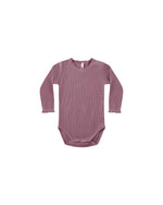 Quincy Mae Waffle Bodysuit Bloomer Set - Mulberry