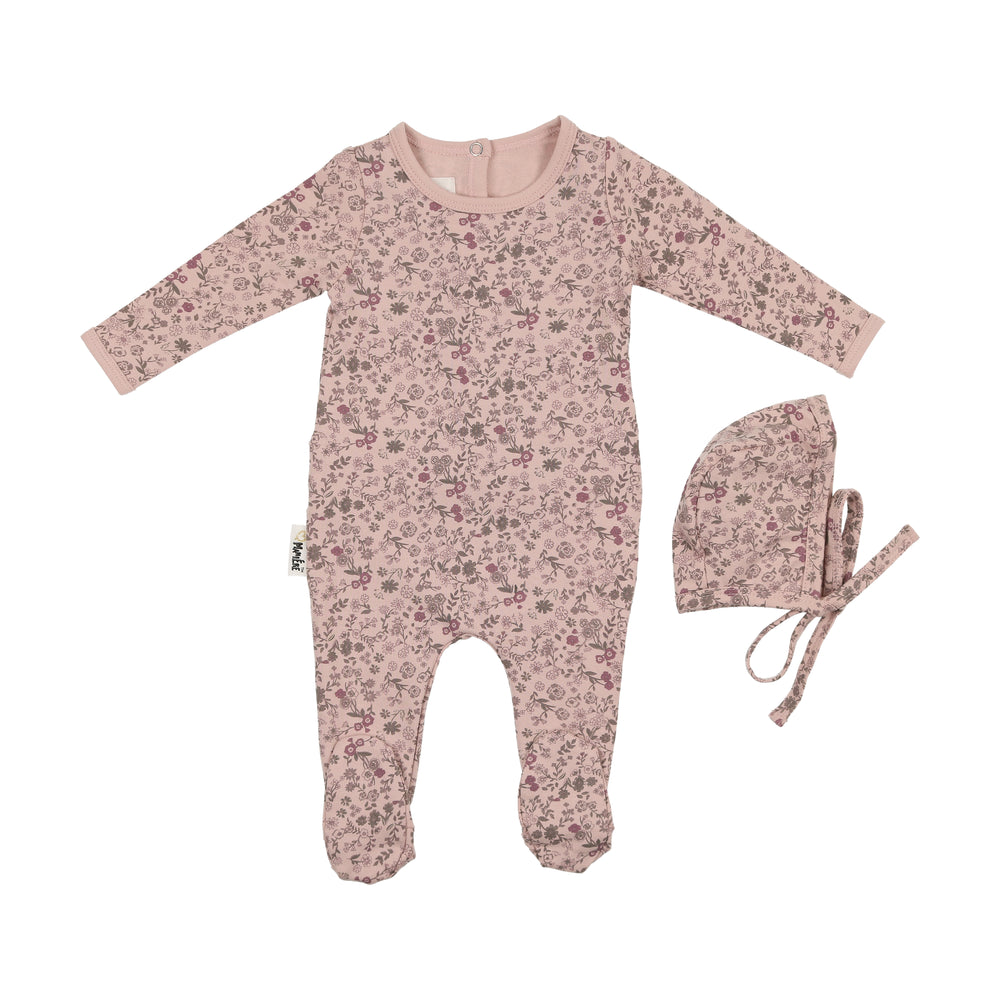 Maniere Elegant Floral Footie - Mauve