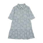 Montee Tiered Flower Dress - Blue