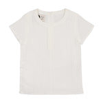 Maniere Striped Faux Tab Shirt - White