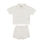 Maniere Seersucker Boys Set - White