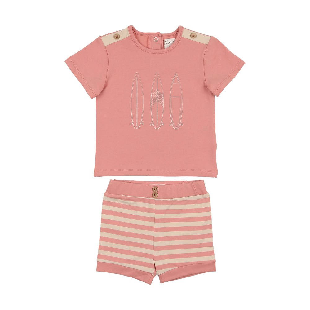 Montee Island Stripe Set - Salmon