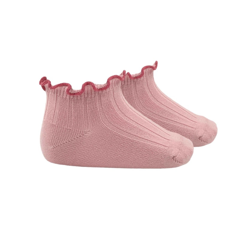 Condor Ribbed Contrast Ruffle Trim Sock