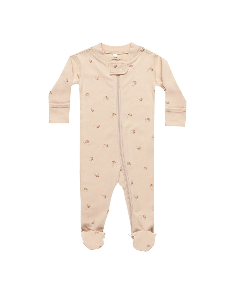 Quincy Mae Zip Sleeper Footie - Rainbows