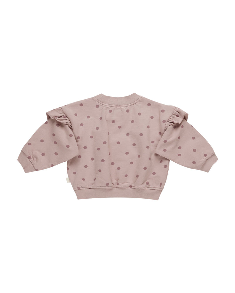 Quincy Mae Ruffle Sweat Set - Polka Dots