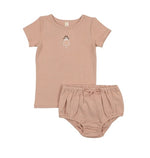 Lilette Embroidered Bloomer Set - Pink Doll